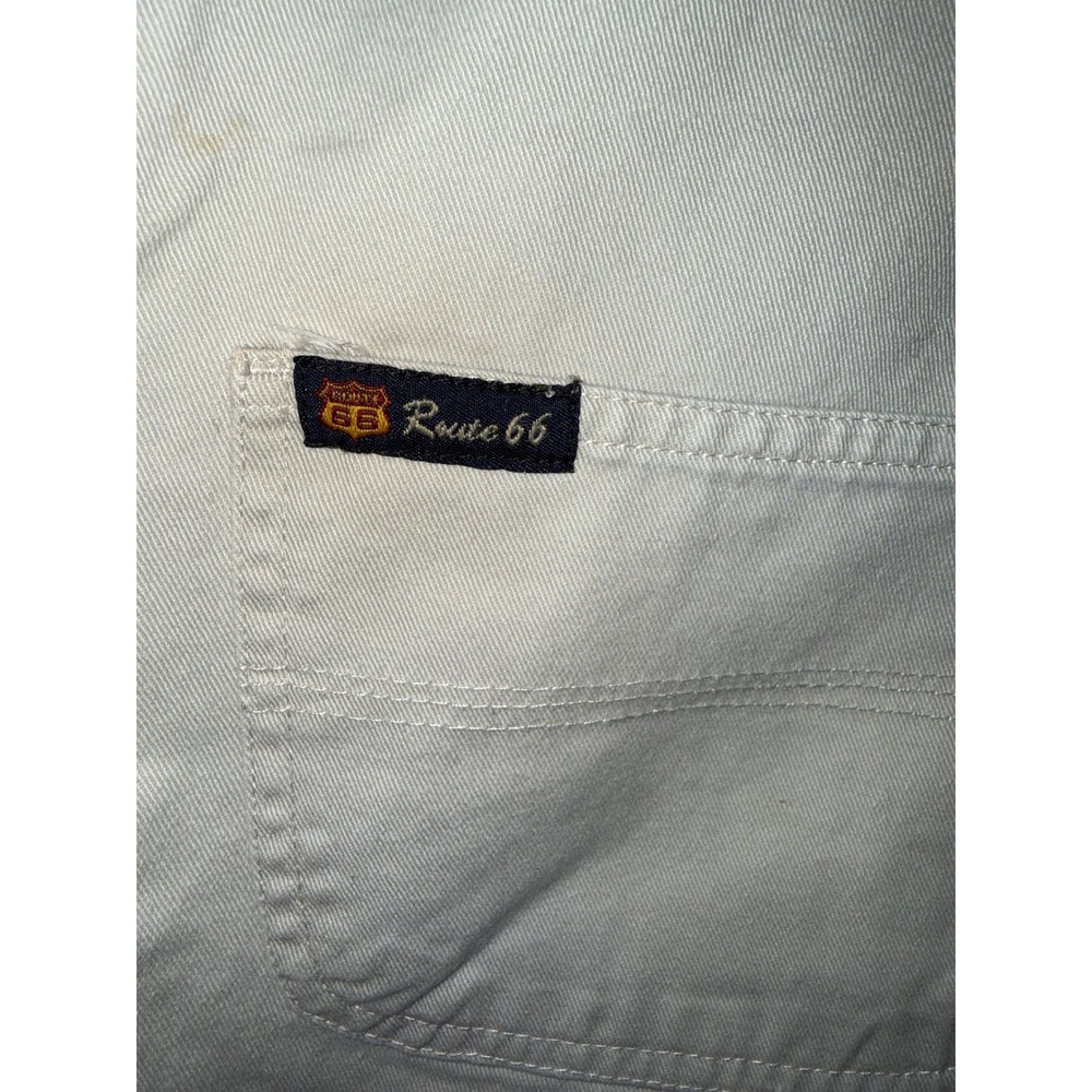 Vintage Route 66 Kids Off White Cotton Denim Shortall Overalls Size 10/12 - Picture 6 of 8